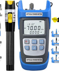 Optical power meter A-C710A kit with blue handheld unit, fiber tester pen, and SC/FC/ST/LC adapters