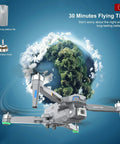 4K EIS Drone With UHD Camera For Adults 30 Minute Flight Time Brushless Motors 5GHz FPV Transmission Grey Aerial Quad Copter