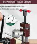 Kickass Ring And Bracelet Press Bender Machine With Adjustable Rolling Mill And Flat Bending Tool Spoon Forming Jig Metal Shaping Set For Crafty Jewelers No Fuss Setup Slick Results with detachable handle design for easy bracelet manufacturing.
