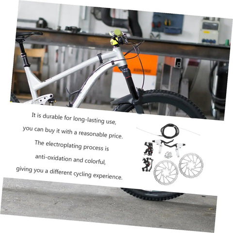 Heavy Duty Mountain Bike Hydraulic Disc Brake Set With Slick Pad Compatibility And Killer Heat Management For Bulletproof Stopping Power On Gnarly Race And Trail Rip Runs, close-up view on bike frame.