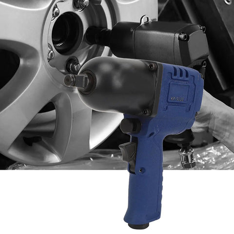Precision Crafted Heavy Duty Pneumatic Impact Wrench, 1/2 Inch High Torque Air Tool in use for tire repair.