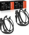 Straight Swap Set Of Two Front Left Right Abs Wheel Speed Sensors For Ford F 150 Lincoln Navigator Expedition 2009 To 2010 Plug And Play Anti Lock Braking System Direct Bolt On Replacement with black wiring.