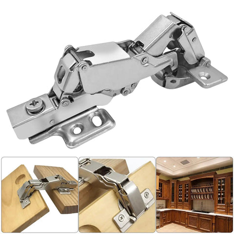 165 Degree Cabinet Hinges With Zero Protrusion, Soft Close, Self Closing for corner cabinets, steel construction close-up