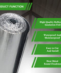 Heavy Duty Aluminum Radiant Barrier Insulation Roll 24 By 50 Feet Kickin Heat Blocker, detailed view of rolled reflective foil.