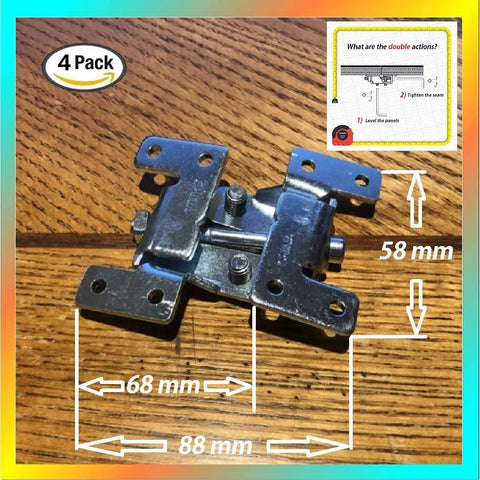 Double Action Countertop Joint Fasteners 4 Pack With Adjustable Flip Bolts for seamless countertop and tabletop connections