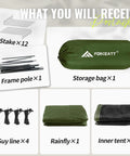 Components of 2 Person Waterproof And Windproof Camping Tent For 3 To 4 Seasons With Lightweight Aluminum Poles Fast Setup