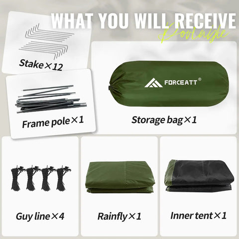 Components of 2 Person Waterproof And Windproof Camping Tent For 3 To 4 Seasons With Lightweight Aluminum Poles Fast Setup