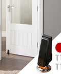Kickass Heavy Duty Door Support Wheel Anti Sag Silent Roller For Interior Sliding Doors on a white door with wood floor.
