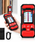 Concrete Stud Finder Wall Scanner, Live Wire Cable Detector held in hand with display showing scanning features.