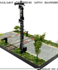1 35 Scale Railroad Crossing Diorama Plastic Model Kit in Grey Highly Detailed Builder Friendly Build Set top view