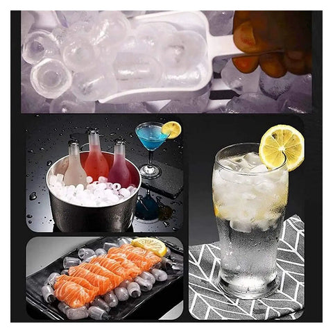 Total Party Saver Countertop Ice Maker with Self Cleaning Routine and Huge 15Kg Daily Output that Spits Bullet Cubes in Six Flat Minutes, ice cubes in drinks and seafood.
