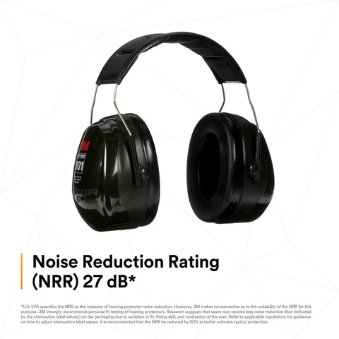 Peltor Optime 101 Over The Head Earmuffs Hearing Protection NRR 27 dB Green Heavy Duty Built For Busy Job Sites And Airports No Sweat Noise Blocking With Cushioned Headband And Adjustable Fit