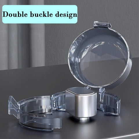 2 Pack Child Safety Lock Cover For Gas Stoves Microwave Ovens And Large Door Knobs Eco Friendly ABS Material Babyproof Easy To Install With Dual Buckle Design