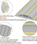 Heavy Duty Ten Foot Floor Cord Cover With 3 Channel PVC Cable Protector showcasing anti-slip and yellow warning lines