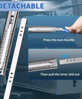 260 Lbs Heavy Duty Locking Drawer Slides Full Extension Ball Bearing Rails With Lock Side Mount 22 Inch detail view