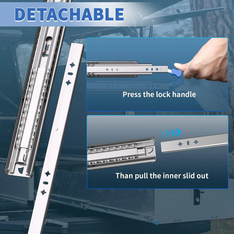 260 Lbs Heavy Duty Locking Drawer Slides Full Extension Ball Bearing Rails With Lock Side Mount 22 Inch detail view