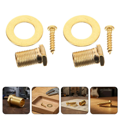 Gold Alloy Guitar Tuning Machine Mounting Hardware Kit With Screws Hex Nuts Flat Washers 12 Sets for acoustic electric guitars, detailed screws and washers.