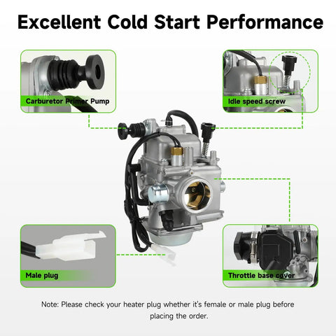Rancher 350 ATV Carburetor Kit With Air Filter And Oil Filter For Honda Fourtrax 2000 Through 2006 showing components and labels