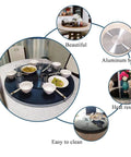 Glass Lazy Susan Turntable for Dining Table with Smooth Silent Bearing 360 Degree Rotation Round Serving Plate Gray 120 cm 47 Inch