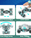 Gesture Sensing RC Stunt Car With 360 Degree Rotation 4WD Remote Control Transforming Hand Controlled Car motion examples.