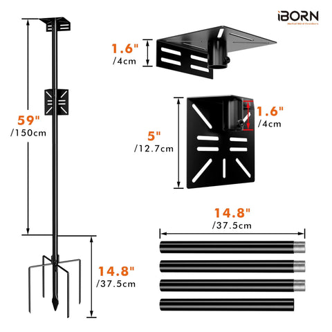 3In1 Bird Feeder Pole Mount Kit With 63 Inch Adjustable Height For Outdoor Birdhouses And Smart Feeders Heavy Duty Bracket Set With Top And Side Mounts