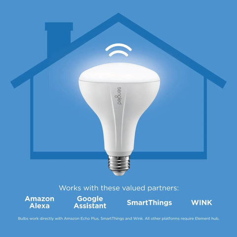 BR30 Dimmable Smart Flood Light Bulb, 650 Lumens, 9W, Soft White 2700K, Zigbee Hub Required, compatible with smart home systems