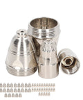 Premium Copper Plasma Cutting Torch Consumable Kit includes 50 pieces of metal nozzles and electrodes for welding jobs.