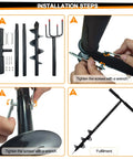Installation steps for 2 In 1 Hand Auger Spiral Drill For Planting And Hole Digging, 44.5 Inch Post Hole Digger With Twist Tiller.
