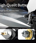 Hvlp Car Paint Sprayer Gun Kit With Ten Pcs Six Hundred Fifty Ml Disposable Cups High Transfer Efficiency Low Overspray showing stainless steel parts.