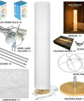 Lit 52 Inch Slim Modern Floor Lamp With RGB Color Changing Tyvek Fabric Shade Dimmable Remote Control And 2 Smart LED Bulbs kit