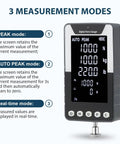 1000N Digital Force Gauge Push Pull Meter With USB Output And Free Data Logging Software Type C To USB Cable Included For Precise Tension And Compression And Material Testing, 3 modes display