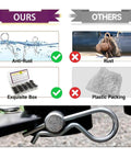 Comparison of Heavy Duty Hitch Pin Clip Set 15 Pcs for trailers, showing anti-rust stainless steel vs rusted standard clips.
