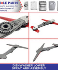 Beefed Up Dishwasher Lower Spray Arm Replacement W10859935 For Kenmore And Whirlpool Models with multiple gear details