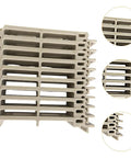 Heavy Duty Desktop Cable Organizer With Server Rack Tray Clips And Sturdy Wire Holder To Ditch Cord Chaos and keep your workspace slick and straight up organized, featuring stacked gray plastic clips.