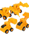 4 Pack Adorable Construction Truck Set With Realistic Front End Loader Models For Imaginative Play, yellow plastic toys