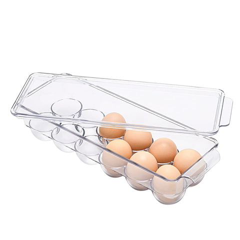 Clear Fridge Egg Organizer For 12 Eggs Stackable Holder Keeps Your Refrigerator Neat See Through Egg Container For Easy Kitchen Storage And Quick Inventory Grab N Go