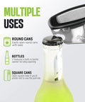 Heavy Duty Manual Can Opener With Smooth Cutting Edge showing bottle opening feature
