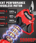 Cordless Electric Pruning Shears With Dual 2Ah Batteries Battery Powered Tree Branch Pruner 30mm Cutting Diameter