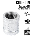 Galvanized Malleable Iron One Half Inch Couplings Kit Ten Pack For DIY Pipe Furniture Building And Home Plumbing Projects Durable Fittings