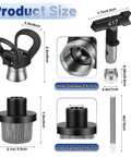 Diagram showing sizes of Pro Grade Airless Paint Sprayer Tips Set with Six Reversible Nozzle Tips 109 211 315 417 517 623