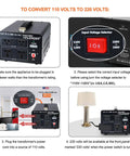 Beefy 3000 Watt Voltage Converter Transformer 110V To 220V Or 220V To 110V CE Certified Heavy Duty Power Adapter usage instructions