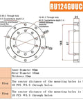 Premium Class P5 Crossed Roller Bearing For Rotary Tables design diagram showing dimensions and mounting hole details.