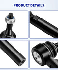 Chevy Silverado 1500 4Pc Front Inner Outer Tie Rod Ends Kit Direct Fit Replacement For 2007 2008 2009 2010 2011 2012 2013 Models Including Avalanche Suburban 1500 Tahoe And GMC Sierra Yukon 1500 black steel tie rod ends