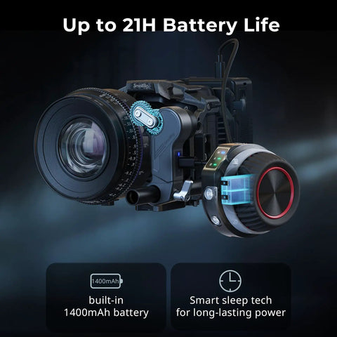 Wireless Follow Focus Kit Lite With Dope Handwheel Controller And Receiver Motor, AB Stops, 15mm Rod Clamp, 1400mAh battery