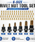 Heavy Duty Carbon Steel Rivnut Kit with Metric Mandrels For M3 To M10 Rivet Nuts, 66 Pc Set Perfect For DIY Home Repair, Car Shop Projects And Metal Fastening Needs You Can Count On Tonight. M3 to M10 rivet nut tool set with carbon steel mandrels and inserts