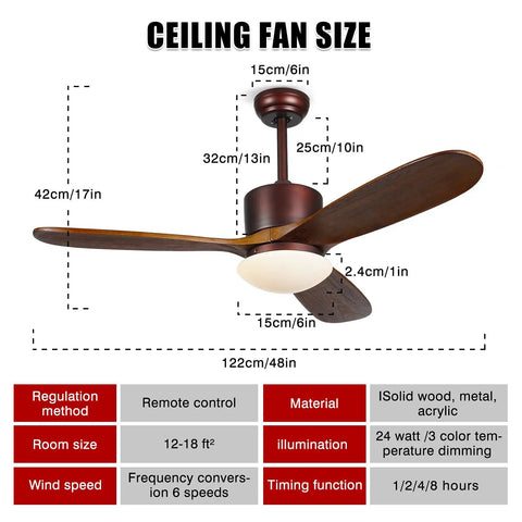 48 Inch Wood Ceiling Fan With Lights And Remote Three Carved Wood Blades Quiet Reversible Motor Oil Rubbed Bronze Damp Rated