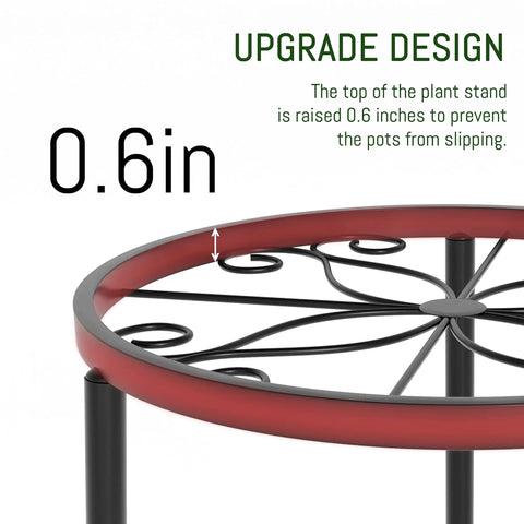 Solid Fit Five Piece Metal Plant Stands For Indoor And Outdoor Layouts Low Profile Flower Pot Racks With Heavy Duty Iron Frame For Houseplants And Patio Vibes