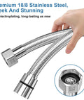 Extra Long 79 Inch Stainless Steel Shower Hose For Handheld Shower Heads, flexible hose with G1/2 interface in hand