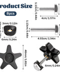 Two Sets Rollator Walker Replacement Knobs and Arm Adjustment Knobs durable plastic and stainless steel M6 bolts with sizes