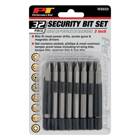Badass No Nonsense 32 Piece Security Bit Set Packed With Tamper Proof Torx Hex Tri Wing Spanner And Torque Drivers For Drills And Screw Gun Jobs in packaging